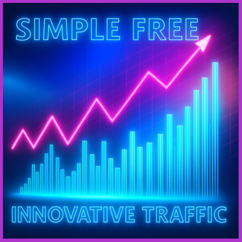 Neon chart showing simple, free and innovative traffic